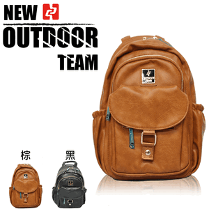 OUTDOOR TEAM 質感設計雙開式揹帶後背包【黑、棕】