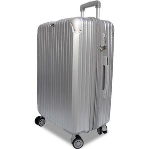 【禾雅時尚】輕盈之旅-20吋髮絲海關鎖ABS+PC硬殼行李箱-銀色(JT1701-SI20)