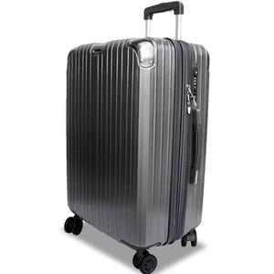 【禾雅時尚】輕盈之旅-24吋髮絲海關鎖ABS+PC硬殼行李箱-黑銀(JT1701-BH24)
