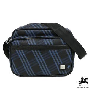 Sandia polo - 藍格紋系列防潑水防刮多夾層休閒側背包