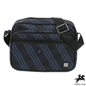 Sandia polo - 藍格紋系列防潑水防刮多夾層休閒側背包