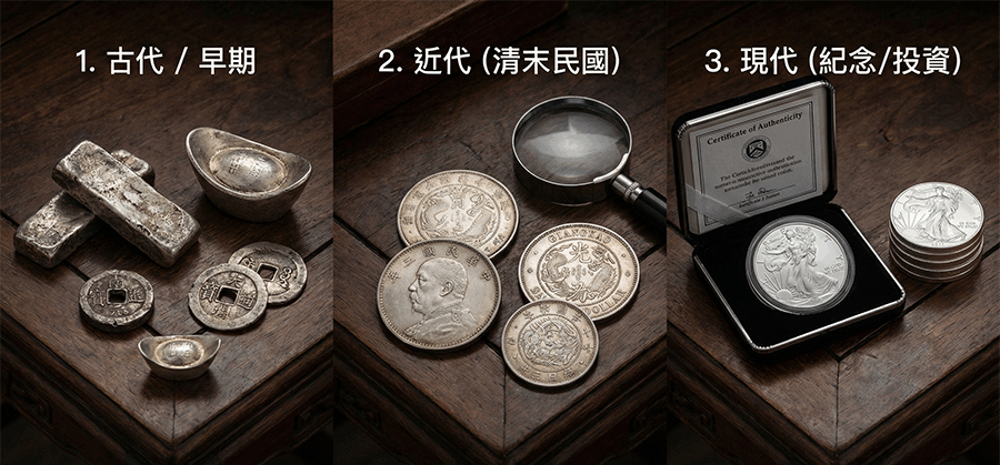 從古代到現代的銀幣分類 從古代到現代的銀幣分類