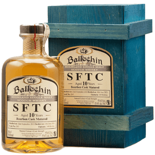 艾德多爾 SFTC桶裝強度10年 波本桶單桶原酒單一麥芽威士忌Edradour Distillery Ballechin Aged 10 Years bourbon Cask Single Malt Scotch Whisky