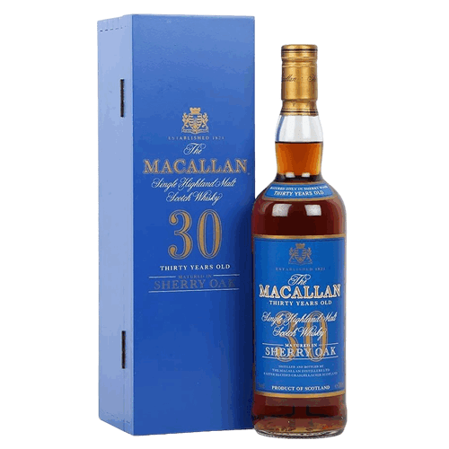 麥卡倫30年雪莉桶(藍木盒版)The Macallan 30yo Sherry Oak Single Malt Scotch Whisky-