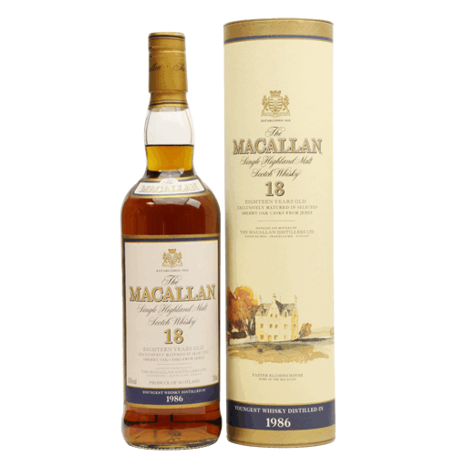 麥卡倫 18年 圓瓶 莊園 雪莉桶1986 The Macallan 18yo Sherry 1986 Single Malt Scotch Whisky