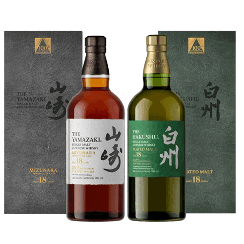 山崎18年+白州18年 100週年紀念版日本威士忌Hakushu 100th Anniversary 18 Year Old Japanese Whisky + Yamazaki 100th Anniversary 18 Year Old Japanese