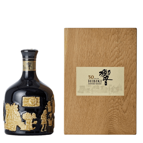 響30年 有田燒 命水陽刻文紫紺釉砧形瓶 日本威士忌 Hibiki 30 Year Old Aritayaki Edition Ceramic Decanter