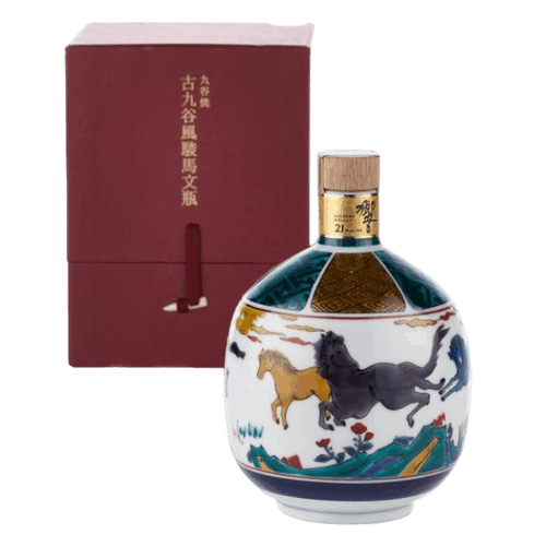 響21年九谷燒 古九谷風駿馬文瓶 日本威士忌Hibiki 21 Year Old Ceramic Kutani Decanter Japanese Whisky