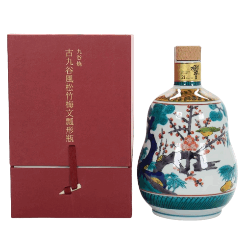 響21年 古九穀風松竹梅文飄形瓶 日本威士忌Hibiki 21 Year Old Ceramic Kutani Decanter Japanese Whisky