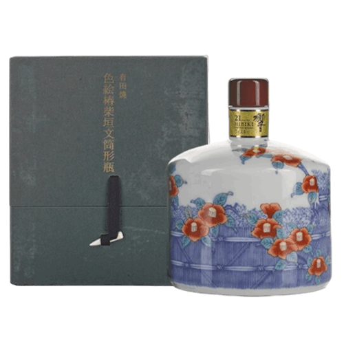 響21年 有田焼 色絵椿柴垣 文筒形瓶 日本威士忌Hibiki 21 Year Old Arita Ceramic Decanter Japanese Whisky