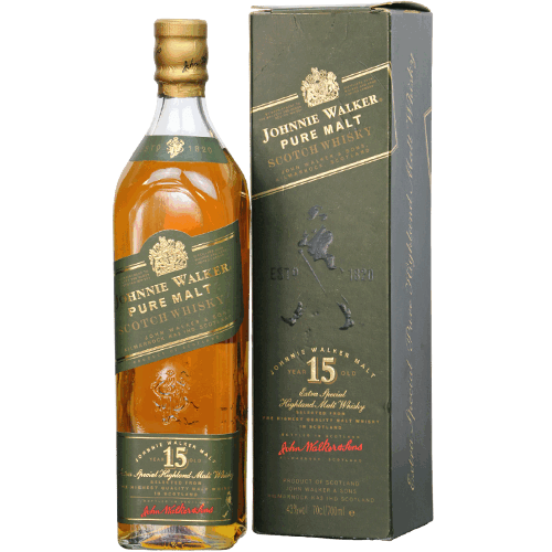 約翰走路 綠牌15年舊版 威士忌 Johnnie Walker Green Label 15YO Blended Malt Scotch Whisky