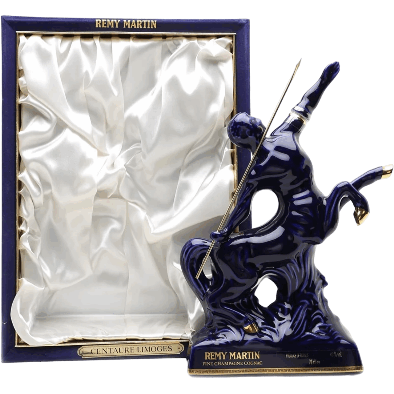 人頭馬 藍色瓷瓶 人馬像 馬立騎Remy Martin Fine Champagne Cognac Centaure Limoges 1980 Blue Decanter