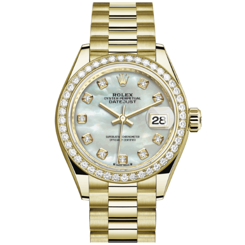 高價收購 勞力士 ROLEX LADY-DATEJUST腕錶鑽石及黃金蠔式款 型號279138RBR-0015