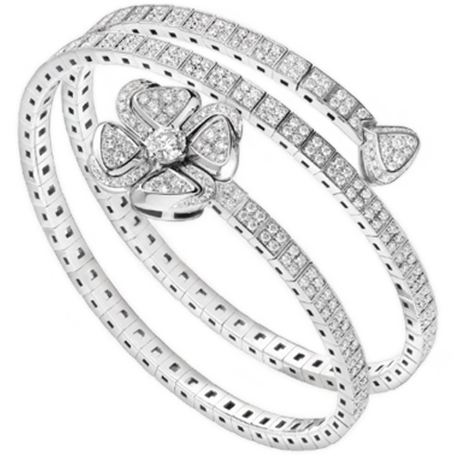 BVLGARI 寶格麗 Fiorever 鑽石 18K白金手環