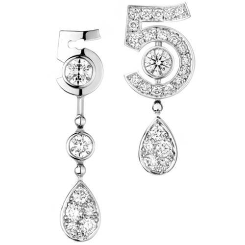 Chanel 香奈儿 ETERNAL N°5 鑽石 18K白金耳環