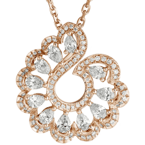 Chopard 蕭邦 Precious Lace Vague 鑽石 18K玫瑰金 海浪項鍊