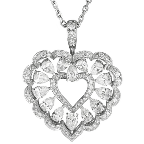 Chopard 蕭邦 Precious Lace Coeur 鑽石 18K白金 心形項鍊