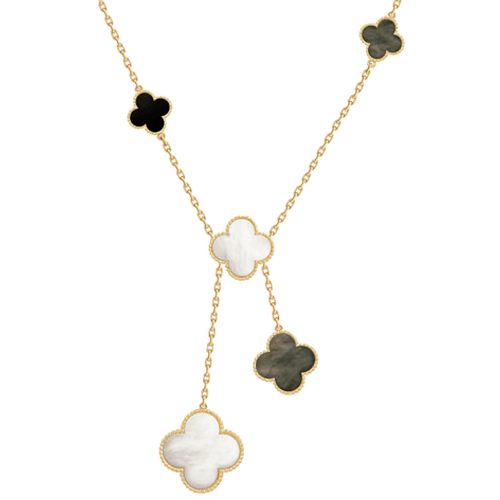 梵克雅寶 Van Cleef & Arpels Magic Alhambra  珍珠母貝 縞瑪瑙 18K黃金項鍊