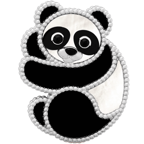 梵克雅寶 Van Cleef & Arpels Lucky Animals Panda 18K白金胸針