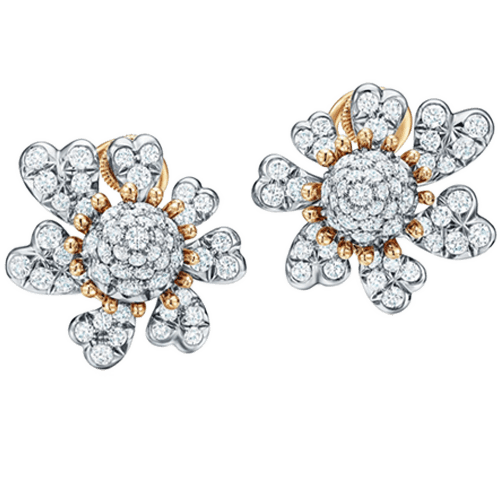 蒂芙尼 Tiffany & Co  Schlumberger 鉑金和金 Cones With Petals 耳環