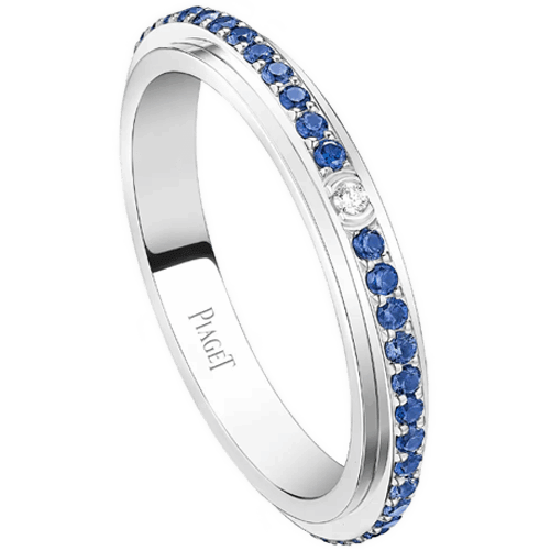 伯爵 Piaget Possession系列 鑽石 藍寶石 18K白金指環
