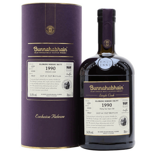 布納哈本1990 32年單一麥芽蘇格蘭威士忌 Bunnahabhain 1990 32 Year Old Oloroso sherry butt Single Malt Scotch Whisky