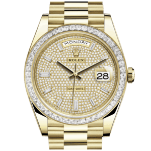 高價收購 勞力士Rolex Day-Date腕錶鑽石及黃金蠔式款 型號228398TBR-0036