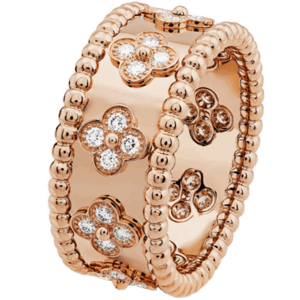 梵克雅寶 Van Cleef & Arpels Perlée clovers 鑽石 18K玫瑰金戒指 小型款