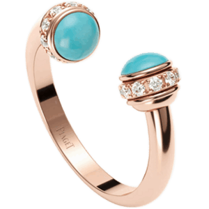 伯爵 Piaget Possession系列 綠松石 鑽石 18K玫瑰金 經典指環