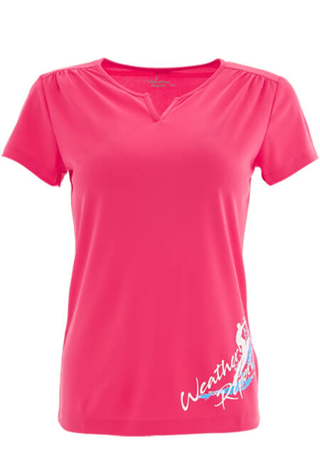 吸濕快乾小V領T恤 - 女