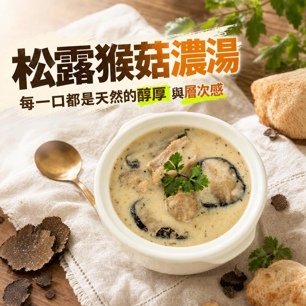 得來素-松露猴菇濃湯(奶素)