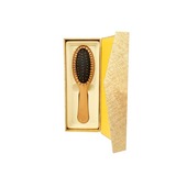 黃金氣墊櫸木按摩圓梳-小款黑皮(盒裝)第2張小圖