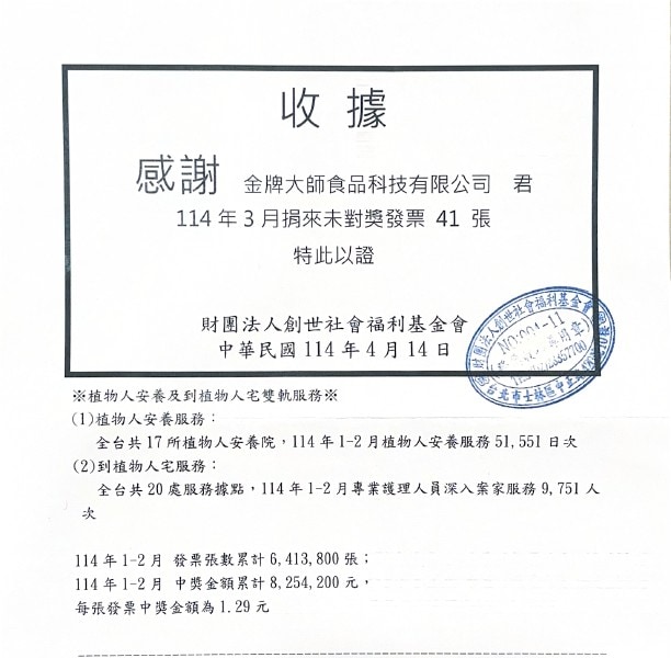 2025年4月份捐贈