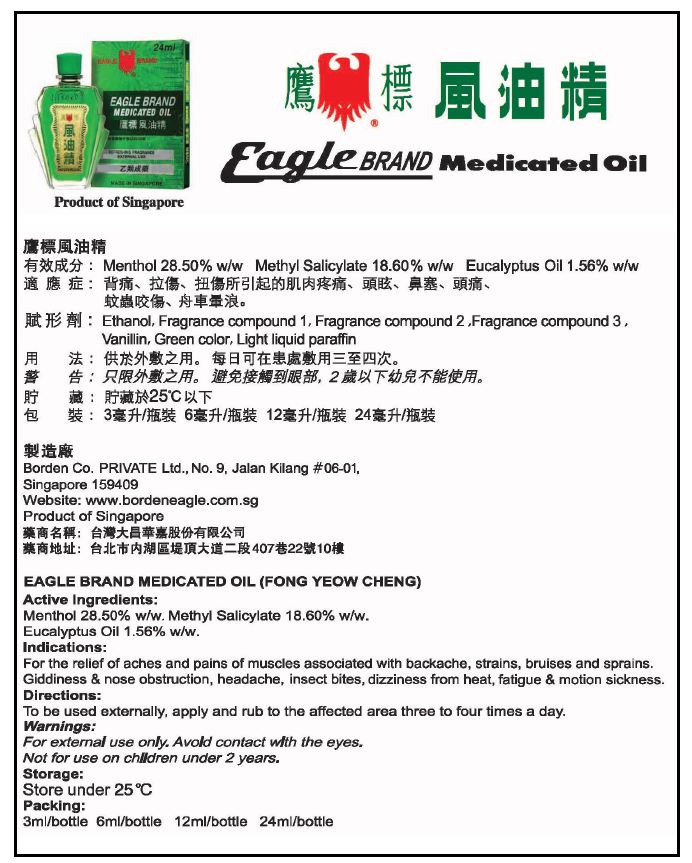 鷹標風油精 24ml 仿單