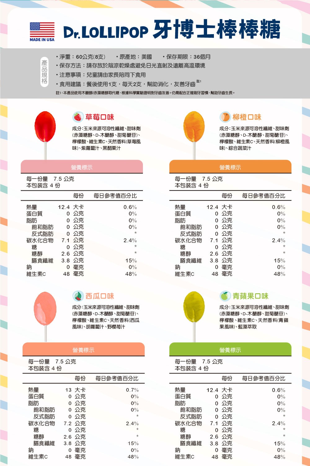 ACE 牙博士棒棒糖(西瓜/青蘋果) 8支