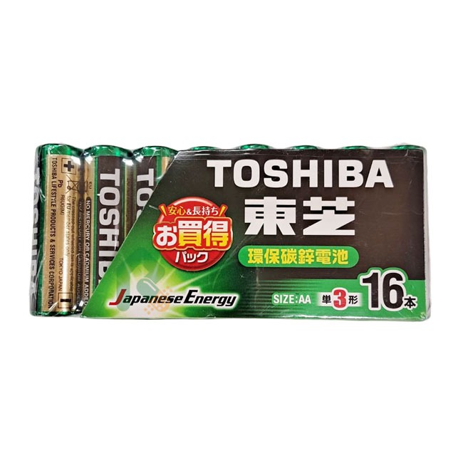TOSHIBA東芝環保碳鋅3號電池16入16入