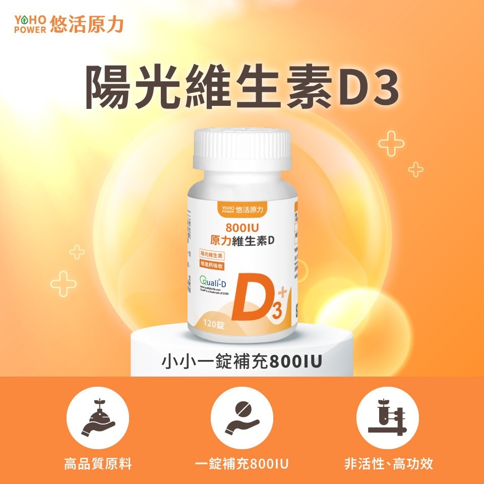 悠活原力 原力維生素D3 120錠/盒 800IU 