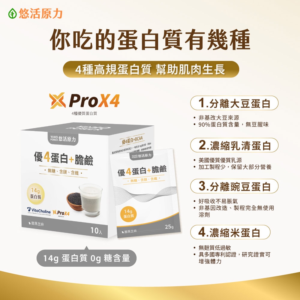悠活原力 優4蛋白+膽鹼 10入 蛋白