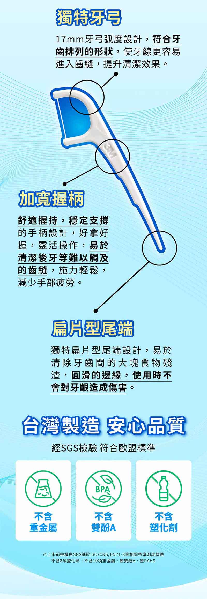 3M 細滑牙線棒 50支入 台灣製造