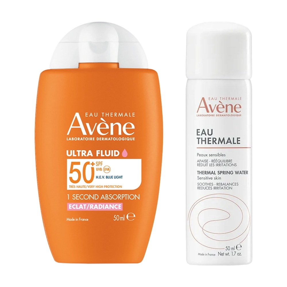 【亮顏舒緩組】AVENE 雅漾 亮顏潤色防曬乳SPF50+ 50ml / 舒護活泉水 50ml