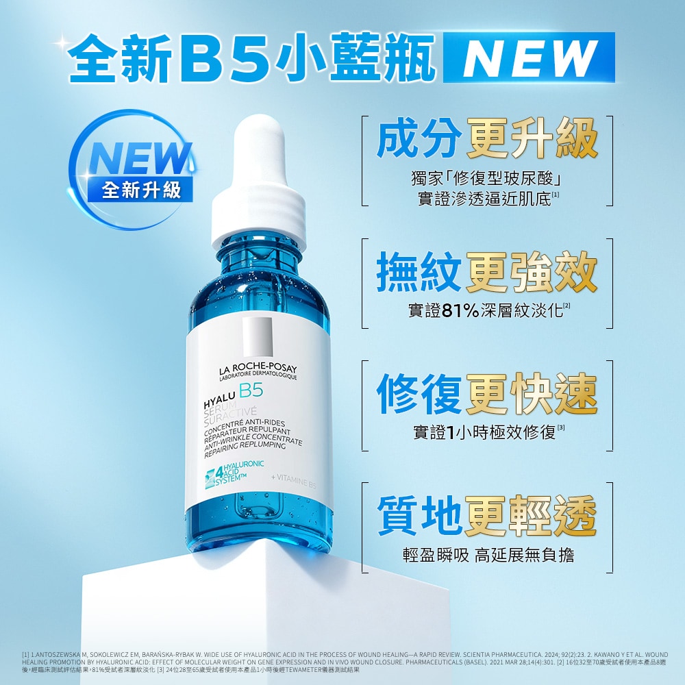 理膚寶水 極效B5彈潤修復精華 30ml (B5小藍瓶精華液) 修復型玻尿酸