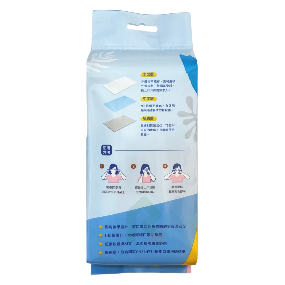 興安醫用平面口罩 成人 - 白色 30入/包 柔軟親膚
