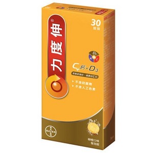 BAYER 拜耳 力度伸維生素C+鈣+D3 發泡錠 30錠 柳橙口味