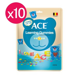 【10入組】ACE 字母Q軟糖240g (超值量販包) 維奇聰明軟糖系列