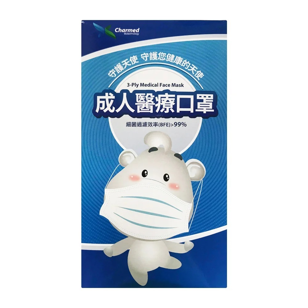 【成人口罩】昌明生技平面醫療口罩 50入/盒-淡藍色