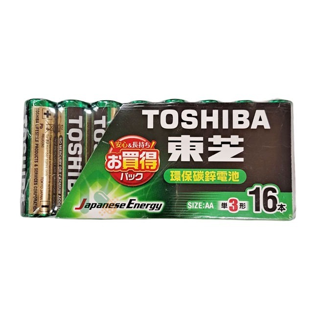 TOSHIBA東芝環保碳鋅3號電池16入