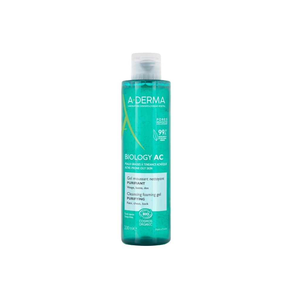 A-DERMA艾芙美新葉控油清爽潔膚凝膠200ml