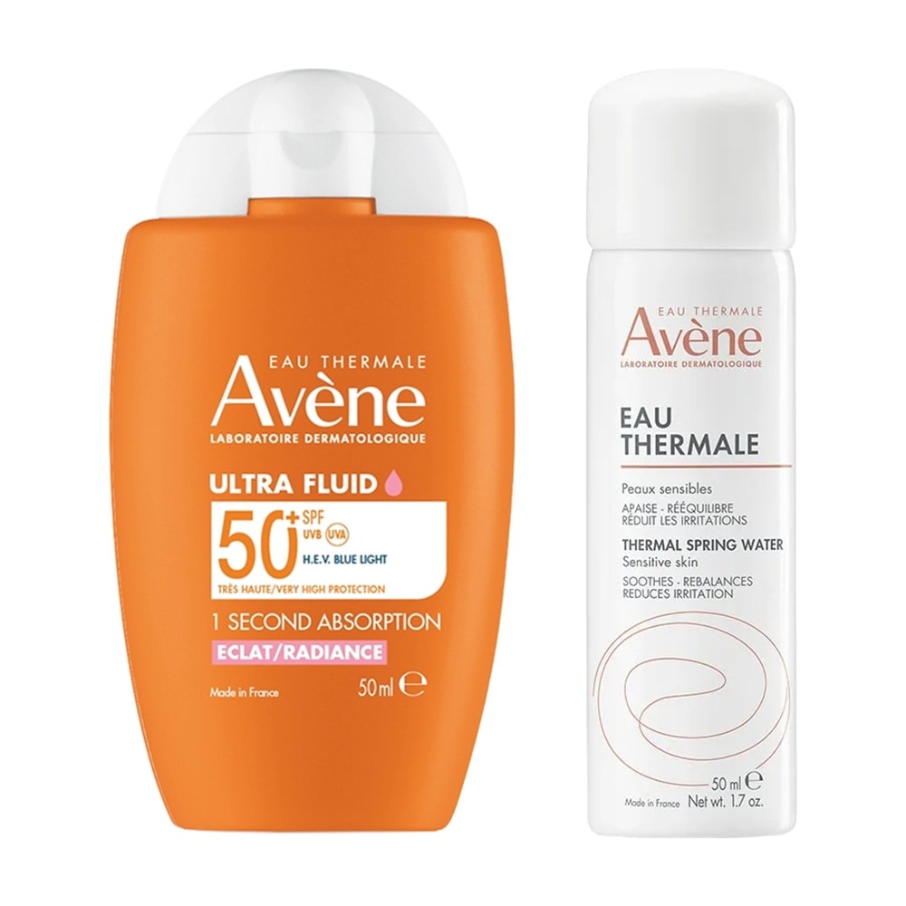 【亮顏舒緩組】AVENE 雅漾 亮顏潤色防曬乳SPF50+ 50ml / 舒護活泉水 50ml