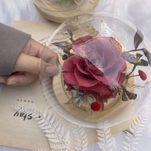 Déjà Vu 永生花玻璃花盅(中)-紫藍色