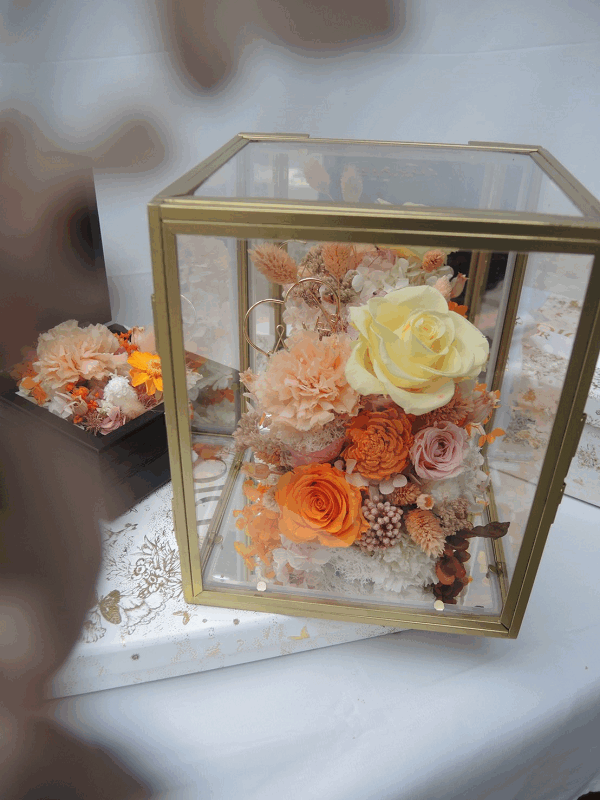 方形金邊鏡面花盅 方形金邊鏡面花盅